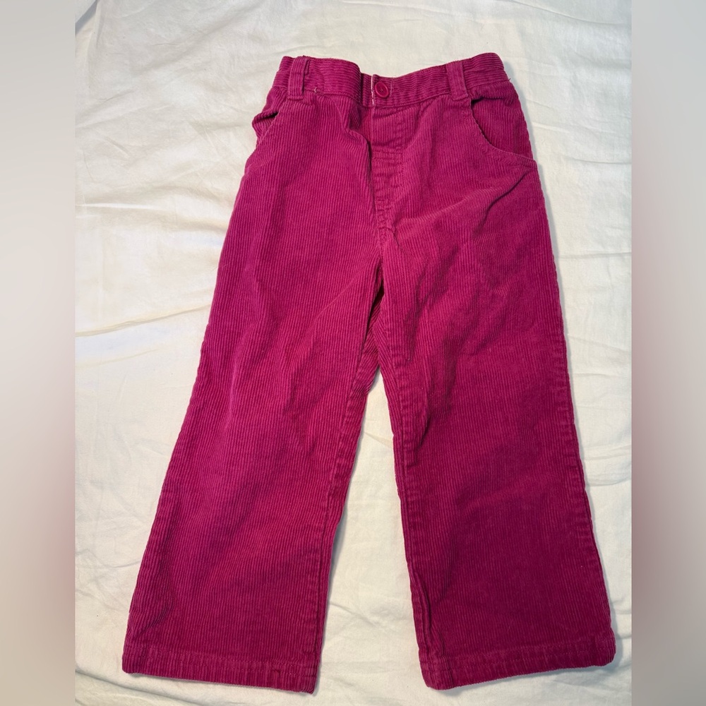 JoJo Maman Bébé Magenta Corduroy Pants | Size 3–4Y | Adjustable Waist